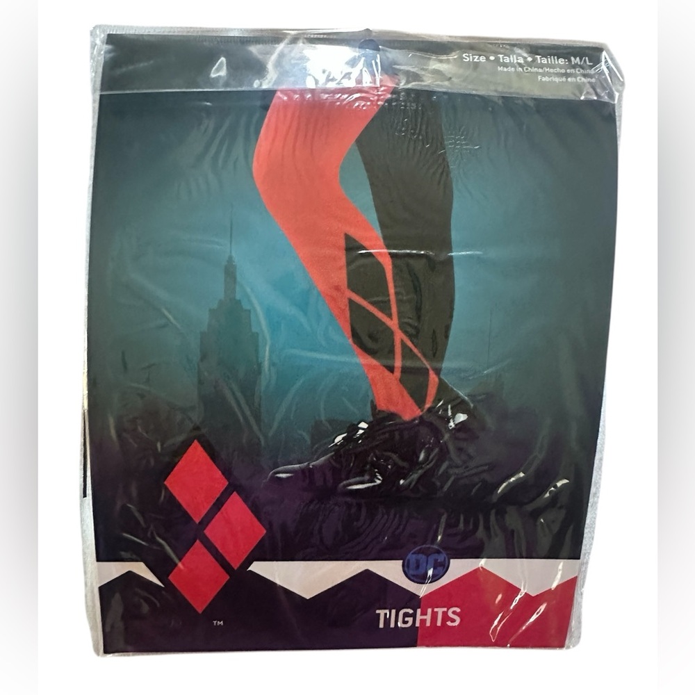 DC Comics Harley Quinn Tights Spirit Halloween size M/L NEW